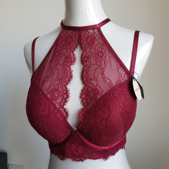 NWT Bras N Things dark red halter convertible bra, 10DD / 32DD - Picture 1 of 4